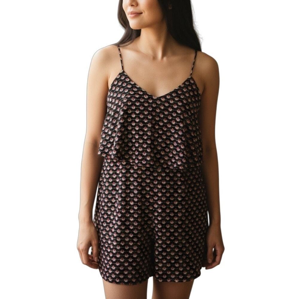 Aggie Tiered Spaghetti Strap Sundress Medium Peacock Print Feminine Retro